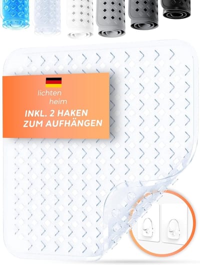 Antislip douchemat - Doorzichtig - 53 x 53 cm - Vierkante BPA-vrije Veiligheidsmat - Voor Baby, Kinderen en Senioren