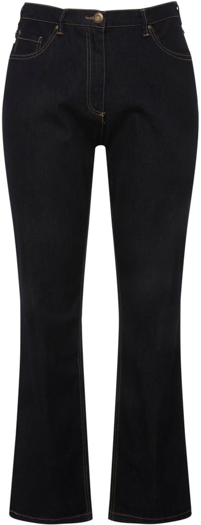 Ulla Popken - Dames - Jeans Mandy rechte pijp stretch 5-pocketmodel - Donkerblauw denim - Maat 23