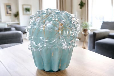 Loranto - Grote Urn Serenity Turquoise met Bladgoud - Urnen 3L - Urnen