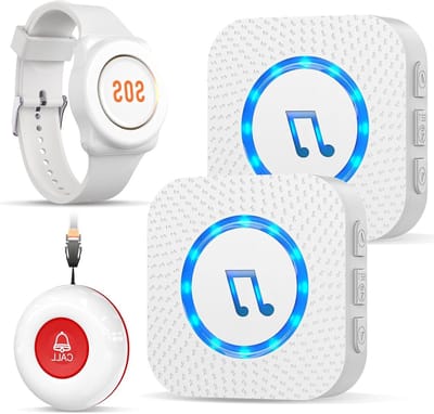 Noodknop Ouderen - Alarm Zender - Hulp Inroepen - Waterdicht Ontwerp - 150 Meter Bereik - Wit