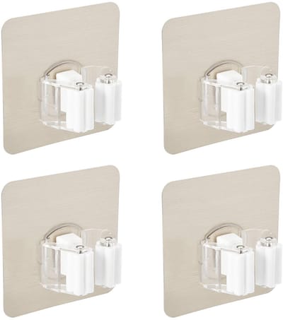 Dailygoods- Bezemhouder Antislip - Zelfklevend - Geen Boren - Robuust Ophangsysteem - Voor Huishouden/Keuken/Garage - Waterdicht - Opbergbeugel