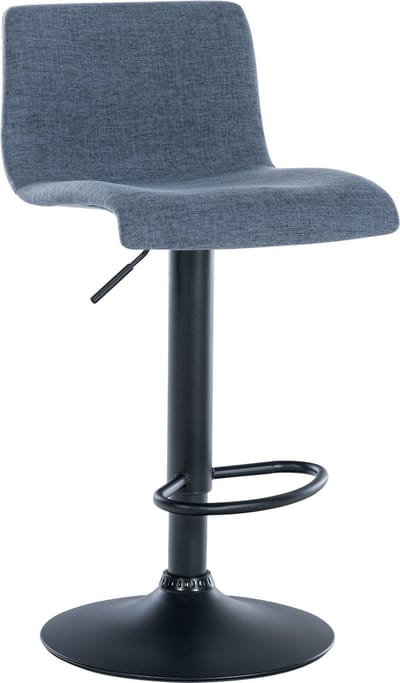 CLP Branford Barkruk - Met rugleuning - Met voetsteun - Metalen frame - zwart/blauw
