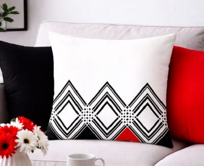 Modern Geometry Collection Kussenhoes – Red Edition - 45x45 cm