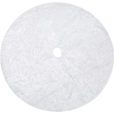 1.2m/0.9m Kerstboomrok Wit Ornamenten Zachte Faux Fur Pluche Rok voor Vakantie Vrolijk Kerstfeest Boomversiering 90CM wit