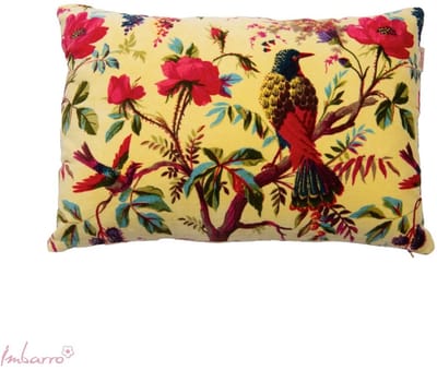 Imbarro Home & Fashion velvet kussen rechthoek paradise bird Banana yellow 40 x 60 cm