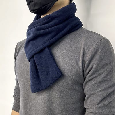 Unisex Fleece Sjaal Stijlvol Effen En Warm Dekenachtig Model Marineblauw Eén Maat Geschikt Voor Heren En Dames Winteraccessoire