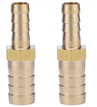 Dailygoods - Messing verloopstukken - Set van 2 - Duurzaam en corrosiebestendig - 12 mm tot 8 mm - Voor luchtslang en water - Adapter voor diverse toe...