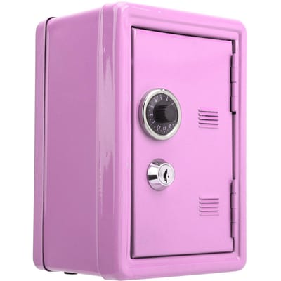 Kinderen Mini Sleutel Geld Opbergkoffer Simulatie Kluis Metaal Innovatie Presenteert Benodigdheden Pinkish pink