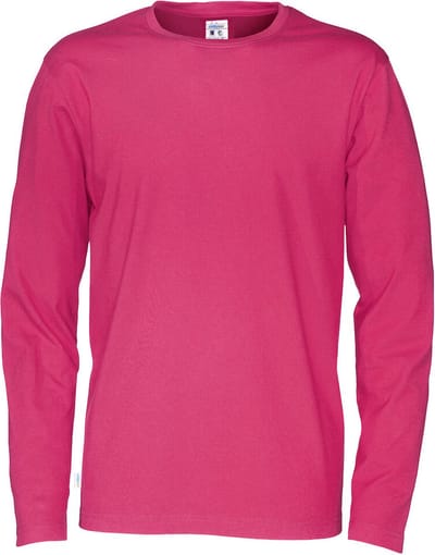 Cottover T-SHIRT LONG SLEEVE MAN - GOTS GECERTIFICEERD 141020 - Fuchsia - 4XL