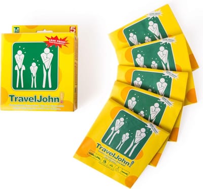 TravelJohn Spuugzak - 5 stuks - 800 ml - Lekbestendig en afsluitbaar - Braakzakjes - Spuugzakjes