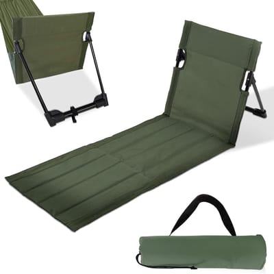 Vloerstoel Strandstoel - Opvouwbare Mat - Outdoor Ontspanning - Lichtgewicht Aluminium - 500 gram - Leger Groen