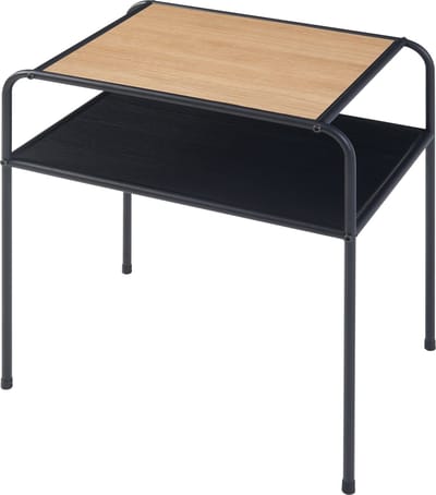 Bijzettafel Krødsherad 55x51x36 cm zwart en eikenkleurig