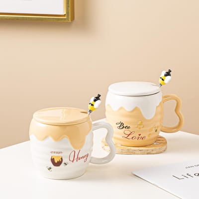 Schattige Cartoon Keramische Mok Hoge Waarde Mok Kantoor Koffiemok Huis Ontbijt Mok Cadeau Waterbeker Mok Mok Mok W3155WW-401-500ml