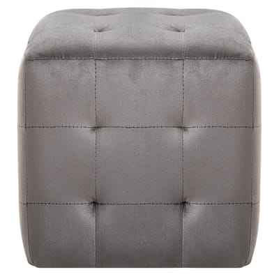 vidaXL - Nachtkastjes - 2 - st - 30x30x30 - cm - fluweel - grijs