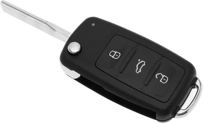 Dailygoods - Dailygoody - Afstandsbediening sleutel behuizing - Vervangingssleutel - Robuust design - Compatibel met VW Caddy Transporter T5 - 3 knoppen - 433