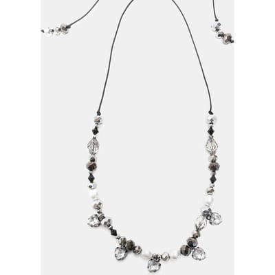Stradivarius Ketting met kralen en steentjes  Grijs OS