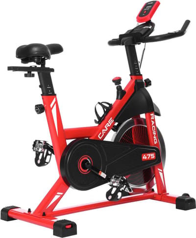 CARE RACING 475 - Indoor cycling fiets - 12 kg vliegwielmassa - Micro magnetische weerstand - Voor thuisgebruik - Rood