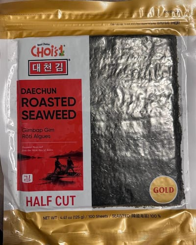 DAECHUN (Choi's1) Sushi Nori, hersluitbaar, goudkwaliteit, product van Korea 100 halve vellen, 125 gr