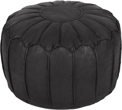 Ontspannen Zitzak Voetenbankje Kunstleer Ottoman Bean bag Poefs Lichtgewicht Zacht Voetenbankje Ergonomisch Ontwerp Rond Moroccan Poef