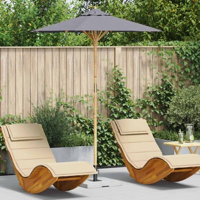 vidaXL - Tuinparasol - Ø - 180 - x - 230 - cm - Bamboe - Rond - Donkergrijs