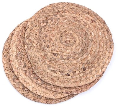 Dailygoods- Placemats Set van 4 - Ronde Waterhyacint Placemat - Handgemaakt - Hittebestendig - Duurzaam - Diameter 30 cm - Tafelmat