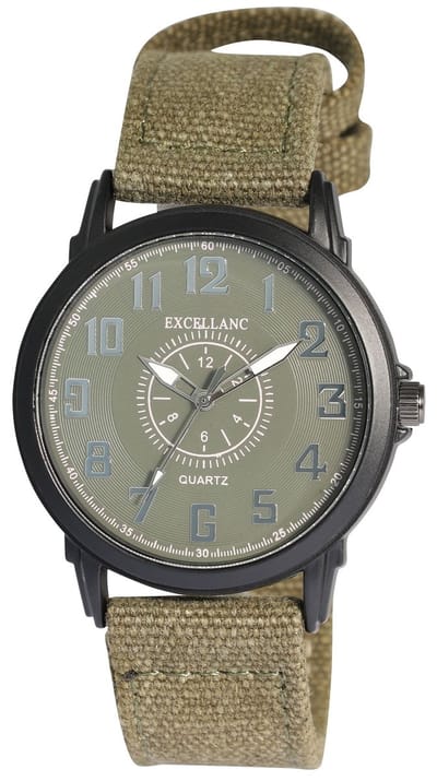EXCELLANC Herenhorloge textiel Mineralglas