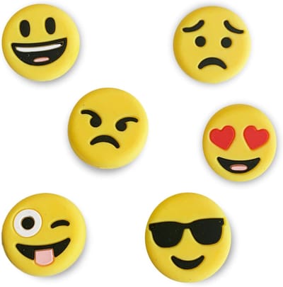 Thijox - Tennisdemper Emoji 3 en 6 sets - Grappige trillingsdemper in emoji-design voor kinderen, volwassenen, tennis, sport, vrolijk, kleurrijk