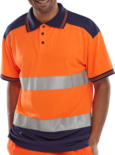 Beeswift BSEEN Polo Shirt - Oranje/Marineblauw - Maat M