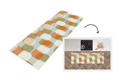 Keukenloper - Loper keuken - Retro - Patroon - Pastel - 150x50 cm - Keukenloper vinyl