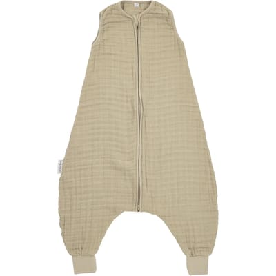 Meyco Baby Uni baby zomer slaapoverall jumper - pre-washed hydrofiel - sand - 80cm - 0.5 TOG