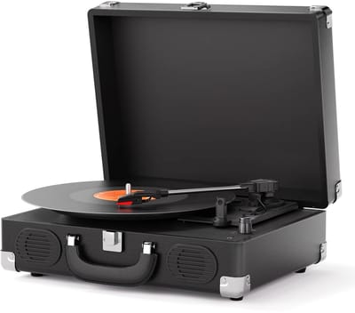 Vinyl LP - 3-snelheden - Bluetooth Vintage draaitafel - platenspeler met luidsprekers - RCA Line Out AUX - Zwart