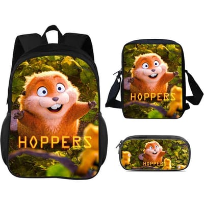 3-delige Set Rugzak Student School Schoudertas Etui Cartoon Film Hoppers Reizen Rugzak Kinder Verjaardagscadeau