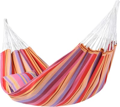 XXL Tweepersoons Hangmat - Kleurrijk en Comfortabel - Perfect voor Tuin, Camping en Reizen