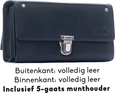 Horeca portemonnee - Kelnerbeurs - Horeca portefeuille - Kelner portefeuille - Taxi portemonnee - Koopmansbeurs - Kelnersbeurs - Horeca portemonnee leder - Biljethouder - Horeca portemonnee met munthouder - Munthouder - 5-gaats - Munthouder horeca