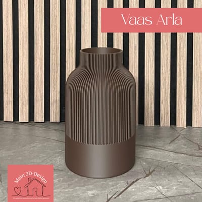 Vaas Arla - Japandi style - 3D geprint - Kunstbloemen - Legobloemen