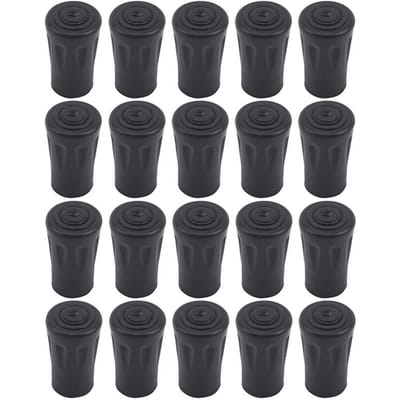 5 stuks Nordic Walking Stokpunten Rubberen Beschermers Vervanging voor Trekking Wandelstok 20pcs black