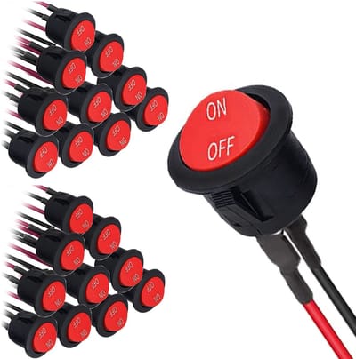 Dailygoody - 20 Stuks 12V Rocker Switches On/Off voor Auto's en Boten - SPST 2 Pin
