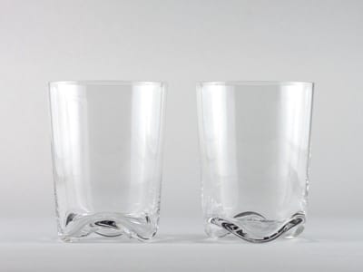 2 WAVE Limonade / Water Glazen 11 cm hoog 350 ml Dutch Design Maarten Baptist Loodvrij Kristalglas