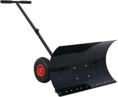 Sneeuwschuiver met wielen - Sneeuw duwer - Oprit schoonmaken - Hoek verstelbaar - 29 inch blad - Zwart