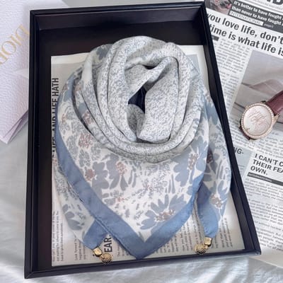 Sjaal-65cm-Vierkante sjaal met magnetische drukknoopsluiting – Te vormen tot driehoekige sjaal – Stijlvolle & elegante nekwarmer – Must-have voor elke outfit-Feeënorchidee