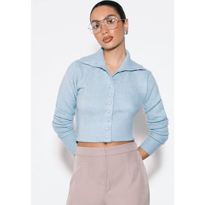boohoo Dames Superzachte geborstelde gebreide buttoncardigan | Blue | Maat: Large