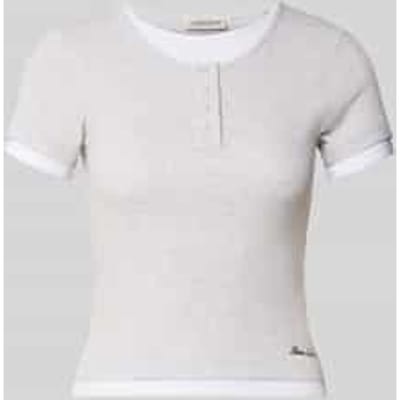 slim fit T-shirt met gestikt logo