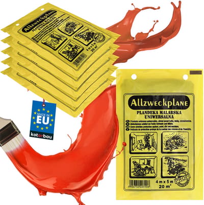 KOTARBAU® 10-delig Set Schilderfolie Afdekfolie, 4 x 5 m, Grijs, Robuuste Bauschutzfolie, Dikke, Afdekfolie Voor Muren En Vloeren, Schilderfolie Groot Oppervlak