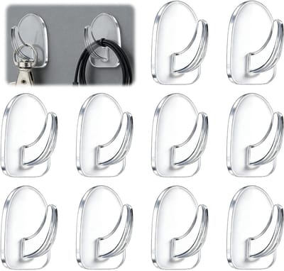 Set van 10 Transparante Extra Hechting Haakjes voor Badkamer en Keuken - Ideaal voor Wanddecoratie en Organisatie