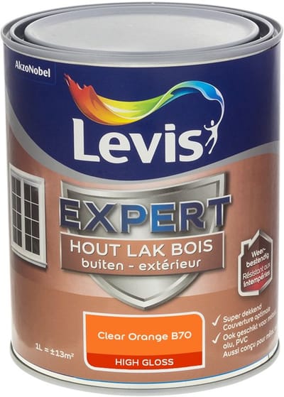 Levis - Expert Hout Lak Buiten High Gloss Mix - Clear Orange B70 - Mengverf - 1 L