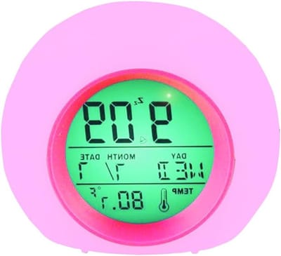 Digitale wekker - Kinderwekker LED - Zacht wakker worden - 7 Kleuren verandering - 100 x 90 x 90 mm