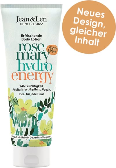 Jean & Len Rosemary & Ginger, Lotion (stof), Vrouwen, Verkwikkend, Hydraterend, Verfrissend, Revitaliserend, Universele huid, 250 ml, Koker