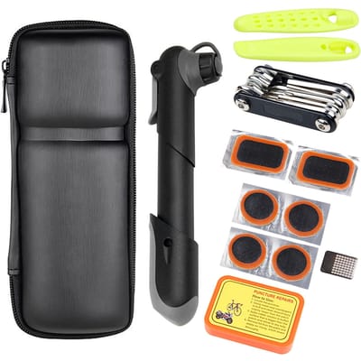 Fietsreparatieset Draagbare fietsreparatieset, bandenreparatieset, tas met bandenpomp Set 3 black
