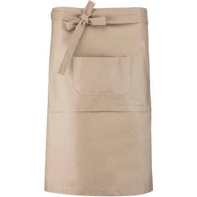 Kariban Katoenen lang schort K887 - Beige - One size