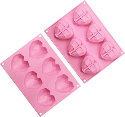 Siliconen mal harten - siliconen 3d hart Bakvorm -tiktok bakvorm -geo hart -geo heart - chocolade -diamant -cake -bakvorm hart - siliconen hart zeep -Bonbons - Mold - Bakvormen - Koken - Chefkok - Bakken - Keukenaccessoires - Cadeau - Gift